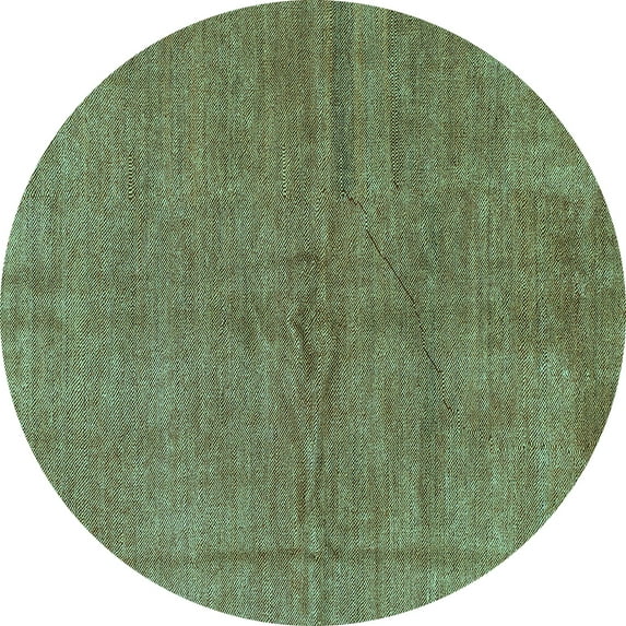 Ahgly Company Indoor Round Abstract Turquoise Blue Modern Area Rugs, 5' Round