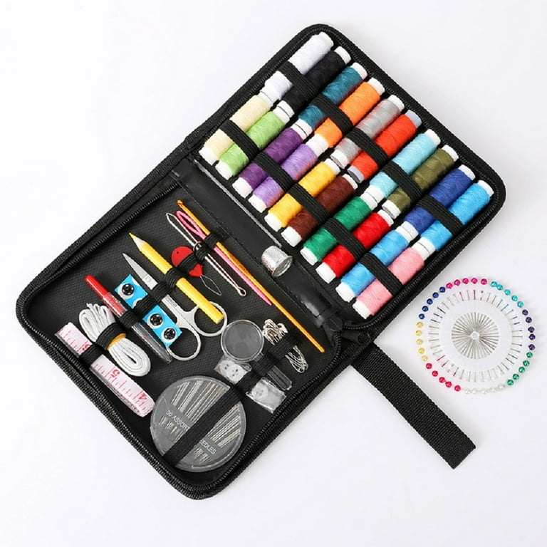 Dropship Black PU Portable Travel Sewing Kit 24 Colors Thread Spools Sewing  Accessories Supplies For Adults Kids Beginner Emergency DIY Home to Sell  Online at a Lower Price