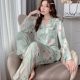 thumbnail image 3 of Conjunto de ropa de dormir para mujer, pijama de satén de manga larga con estampado para fiesta de Navidad, primavera y otoño, novedad, 3 of 4