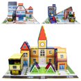 thumbnail image 1 of PICASSO-TILES 150 PC Magnetic Building Blocks, School, Police Station, and Hospital Theme, 1 of 12