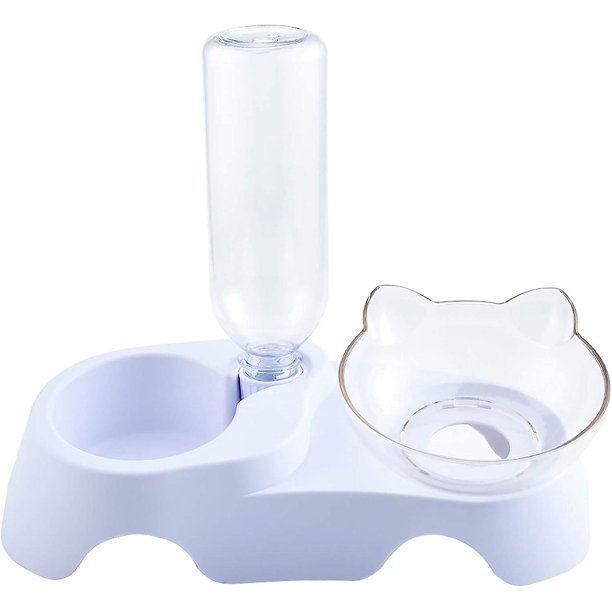 Cuenco para perros y gatos, cuenco para comida para perros y gatos con soporte elevado, alimentador lento automático 2 en 1, comedero para mascotas de doble cuenco para proteger la columna cervical y beber automáticamente Rojo Verde Cocina, Decoración y Otros