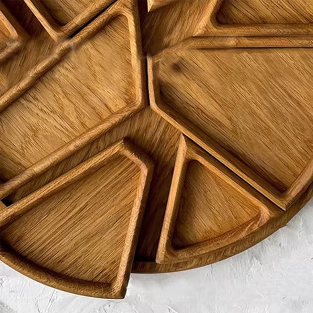 Advancent Bandeja de madera para exhibición de frutas secas y pan, fácil de acceder y ahorrar espacio. Bandeja de presentación tipo buffet. Cocina y Comedor 25*25*3cm