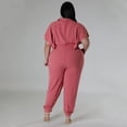 thumbnail image 6 of AURA Women Plus Size Two Piece Outfit Casual Knot Top Pants Set Summer Fashion, 6 of 7