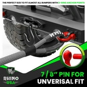 Rhino USA D Ring Shackles (2pc) - 41,850lb Break Strength - 3/4 Clevis Shackle w/ 7/8 Pin (Red)