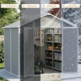 thumbnail image 6 of 8x6 FT Outdoor Storage Shed with Floor,Lockable Double Doors, Ramp,Windows & Vents - Waterproof Garden Tool Shed,All-Weather Garden House,for Backyard,Garden,Poolside,Bike,Lawn Mower,Patio Furniture, 6 of 8
