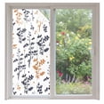 thumbnail image 2 of Grey Orange Botanical Window Privacy Film, Watercolor Spring Floral Summer Leaf Static Cling UV Sun Blocking Tint Film Heat Control Windows Films for Bedroom Bathroom, Window Stickers 35.4"x78.7", 2 of 8