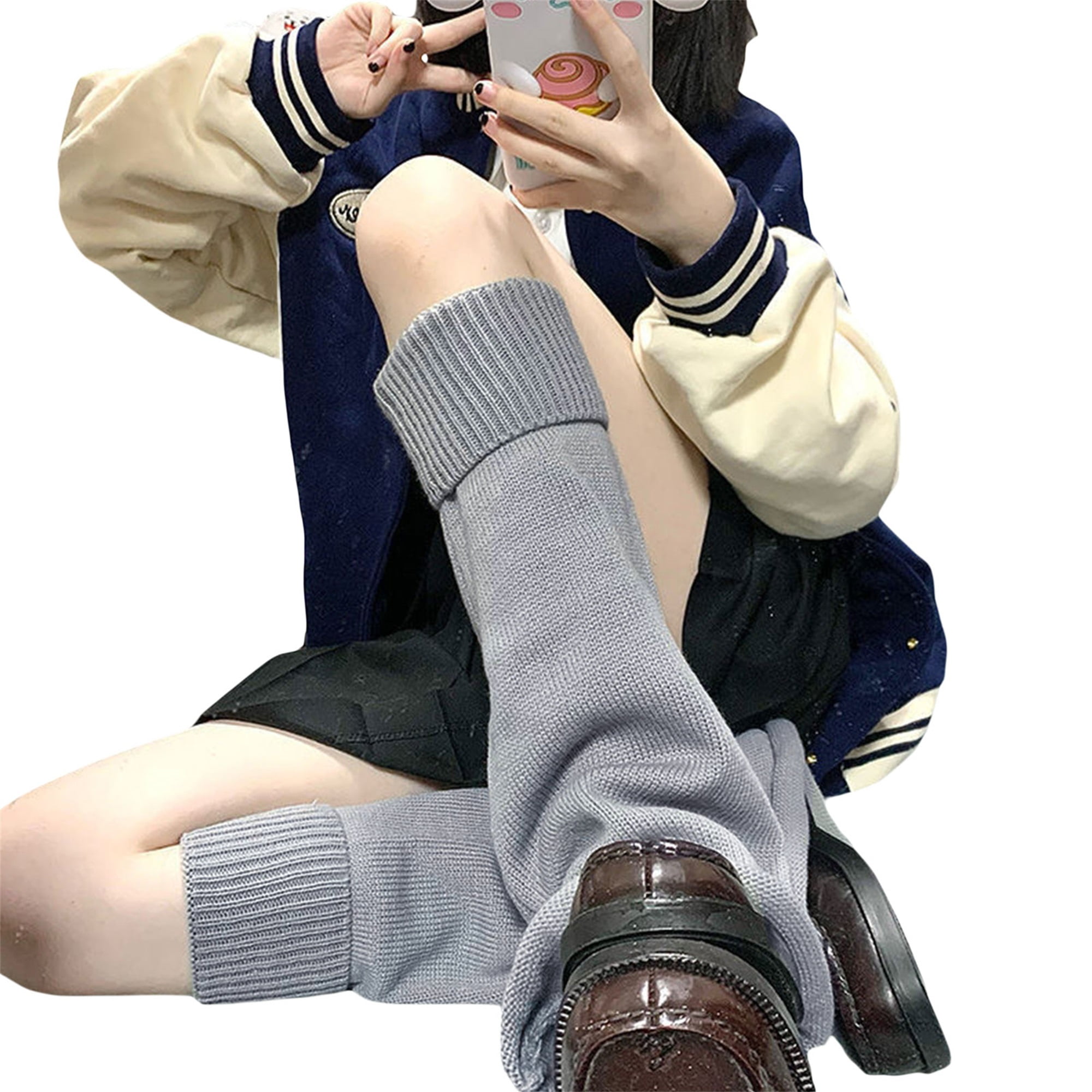 Attria Women Y2k Denim Leg Warmers Girls 80s Harajuku Punk Knee High Leg  Socks Preppy Stockings Gothic Clothes (S) at  Women's Clothing store