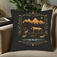 thumbnail image 5 of Lion & Starry Landscape Throw Pillow Covers 18x18in Set of 2 - Ornate Floral Design for Couch Bed Car Decor, 5 of 8