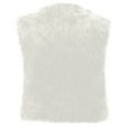thumbnail image 4 of Htigea Faux Fur Cropped Vest for Women Sleeveless Open Front Cardigans Ladies Solid Furry Gilet Outerwear White L, 4 of 5