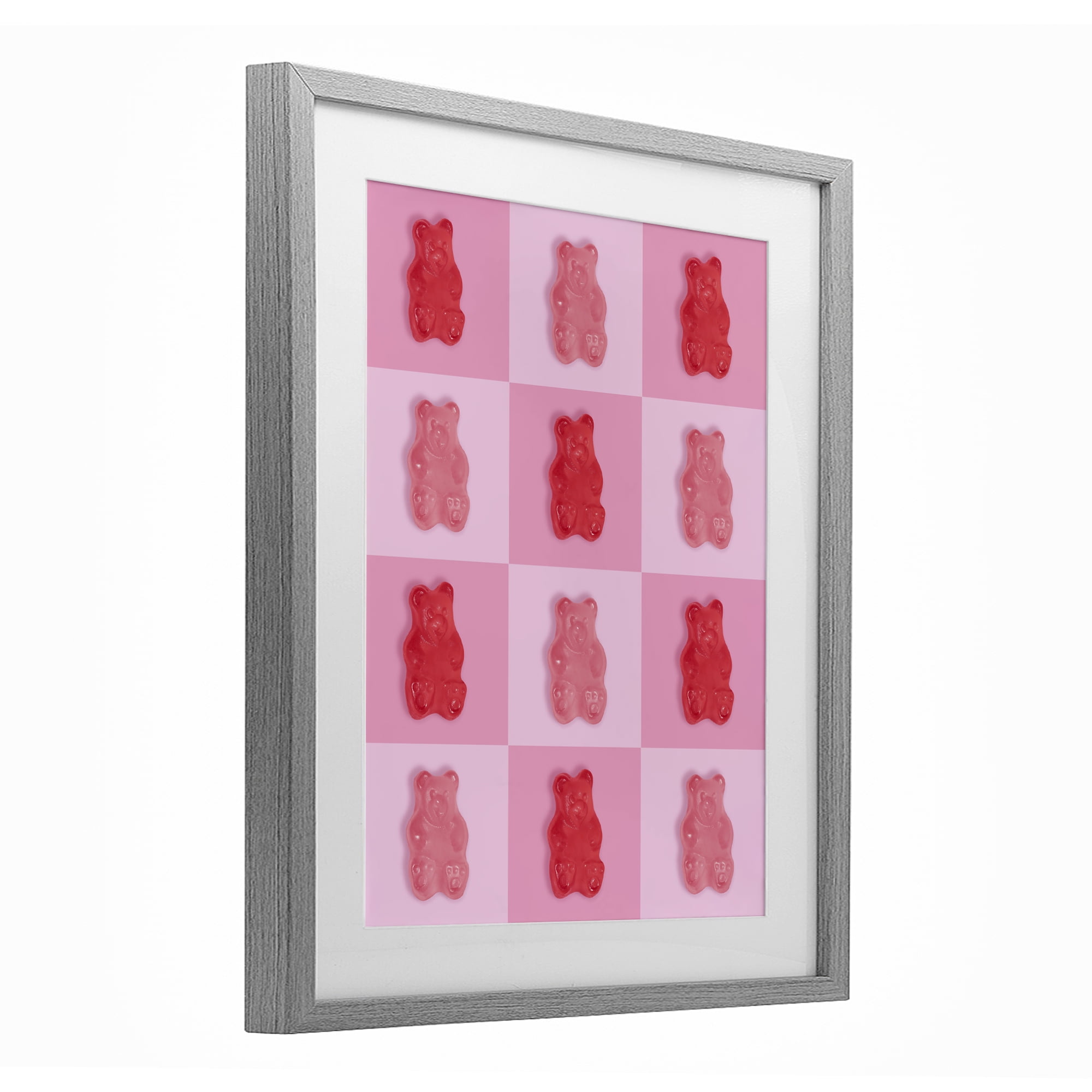 Stupell Industries Pink & Red Candy Bears Gray Framed Print Under Glass, design by LISH Creative