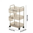 thumbnail image 2 of Sulaicai Chariot Utilitaire Roulant en Plastique à 3 Niveaux avec Poignée et 2 Tasses Suspendues, Chariot Durable et Robuste avec Roues, Organisateur de Rangement Mobile pour Salle de Bain, Cuisine, Salon, Bureau, 2 of 7