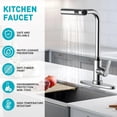 thumbnail image 4 of Grifo de Cocina, 360°Giratorio Llaves para Fregadero de Cocina Extraíble de Agua Fría y Caliente, Acero Inoxidable 304, Monomando para Fregadero, Estilo Cascada, 4 of 6