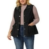 MODA NOVA Juniors Plus Size Cargo Pocket Drawstring Waist Vest Jacket Black 2X