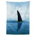 thumbnail image 3 of Ambesonne Shark Tablecloth Rectangular Table Cover, Fin Sea Surface Danger, 60"x84", Pale Blue Violet, 3 of 4