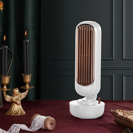

Fans That Blow Cold Air Small Portable Fan Mini Humidifier FanUSB Tower Desk 3 Speed Adjustable Conditioning Desktop Standing Spray 4th of July gifts for Indoor Office use