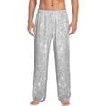thumbnail image 2 of Lsque Silver Glitter Print Men's Pajama Pants, Lounge Pant - Comfortable Home Wear,Elastic Waistband, Stylish Design-Medium, 2 of 9