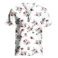thumbnail image 5 of Chemises à Manches Courtes pour Femmes Mode Décontractée Chemises Imprimées Manches Courtes Tee-Shirt Ample Blouse Col en V Blouses à Manches Courtes pour Femmes, 5 of 5