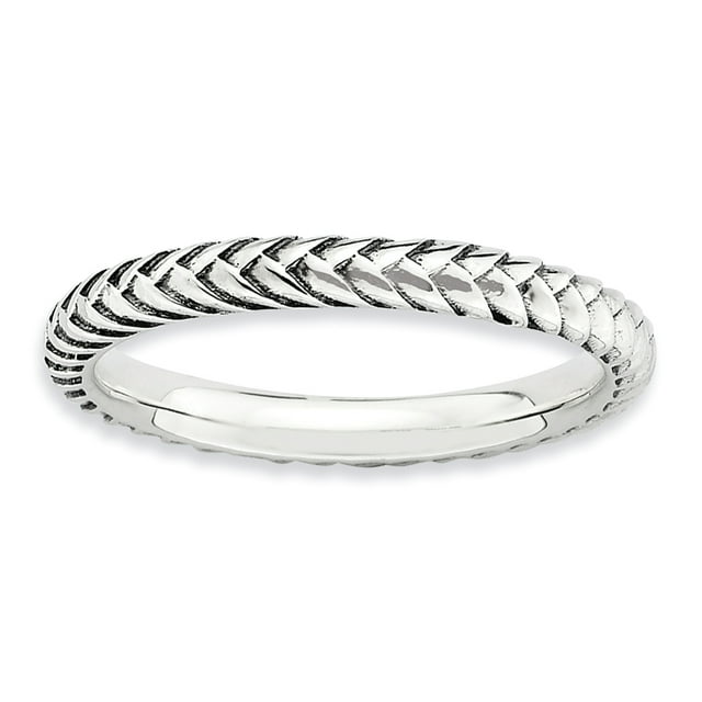 Bague Empilable Vintage en Argent Sterling 925 Fantaisie Texturée/