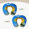 thumbnail image 3 of KLL Blue Sky Sunflower Pattern Memory Foam Cervical Neck Pillow Versatile U-Shaped Pillows for Home/Office/Camping/Travelling/Soft Washable Cover, 3 of 8