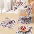 thumbnail image 5 of Pink Beige Paw Print Pot Holders for Kitchen Heatproof Potholder, 2 Pack Vintage Farmhouse Country Wooden Grain Hot Pads Multipurpose Oven Pads Cloth Potholders Trivet for Cooking and Baking, 5 of 8