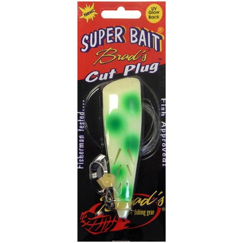 Brad's Killer Fishing Gear Rigged Super Cut Plug, Glow Green Dot