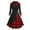 Red, variant on QLEICOM 1950's Dresses for Women Vintage, Gothic Plaid Panel Hooded Button Dress, Formal Stretch Slim High Waist Swing Dress, Audrey Hepburn Style Party Dresses Wine M