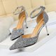 thumbnail image 3 of Zapatos de tacón alto sexys para mujer, de discoteca, con boca poco profunda, puntiagudos, de metal, de una sola línea, con lentejuelas, sandalias huecas, zapatos de tacón para mujer, 3 of 5