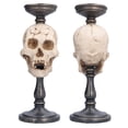 thumbnail image 1 of Candlestick Holders, Scary Decorative Skull Decor Resin Durable Terrifying Unique  For Decorations, 1 of 8