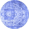 thumbnail image 1 of Ahgly Company Machine Washable Indoor Round Medallion Blue Traditional Area Rugs, 7' Round, 1 of 4