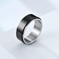 thumbnail image 4 of 6mm/8mm Black Polished Band Spinner Ring Men's Stainless Steel Ring Size 5-13, 4 of 6