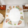 thumbnail image 5 of Manfei Cute Capybara Bed Sheets,Cartoon Animal King Sheets,Watermelon Orange Sheet Set For Boy Girl,Super Cozy Room Decor,4pcs, 5 of 7