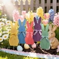 thumbnail image 3 of 5 Pack Easter Bunny Yard Stakes With Bow Decorative Garden Signs for Spring Outdoor Meadow Patio Decorations Plastic, 3 of 9