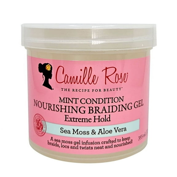 Camille Rose Mint Condition Nourishing Braiding Gel, Extreme Hold, Sea Moss & Aloe Vera, 12 oz (355 ml)