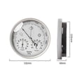 thumbnail image 2 of 3 in 1 analog weather station in stainless steel 132 mm - Barometer, thermometer, hygrometergold, 2 of 4