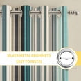 thumbnail image 6 of Teal Blue Striped Kitchen Curtains Window Panels, Farmhouse Stripes Modern Abstract Art Insulated Window Treatment Curtain, Grommet Curtains for Bedroom/Living Room/Bathroom, 2 Piece 27.5"Wx39"L, 6 of 8