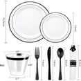 thumbnail image 5 of 210Pcs Black Plastic Dinnerware with Pre Rolled Napkins, Include:30 Dinner Plates, 30 Dessert Plates, 30 Paper Napkins, 30 Cups, 90 Plastic Cutlery, 5 of 6