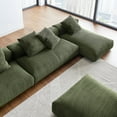 thumbnail image 2 of 4 pcs Modular Sofa and Ottoman Sectional, Green, Fabric, Living Room Lounge Cafe Lobby Hospitality Restaurant, Modern Contemporary, HB37443, 2 of 15