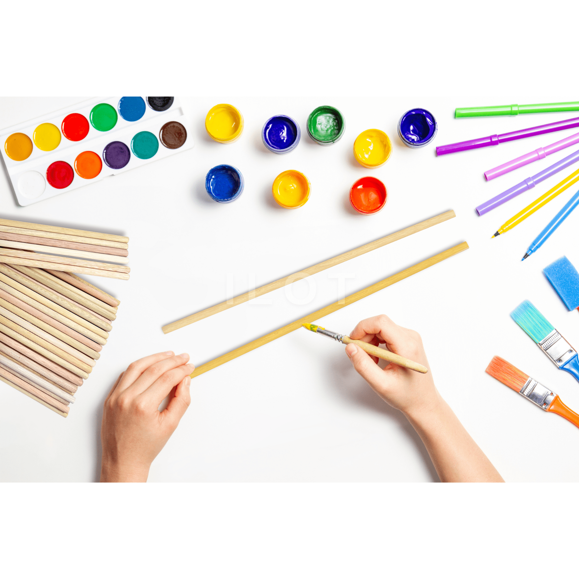 ILOT Wooden Dowel Rods 5/16 x 24 Inch Round Unfinished Hardwood Craft Sticks for DIY Lollipops Cake Support, 50 Pieces
