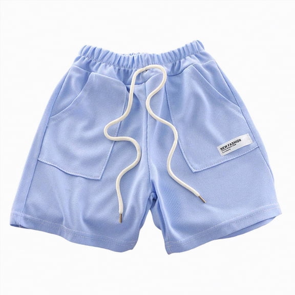 Gubotare Boys Athletic Shorts with Pockets Baby Toddler Kid Boy Summer Shorts Elastic Waist Shorts Size 8-9 (Blue,8-9 Years)