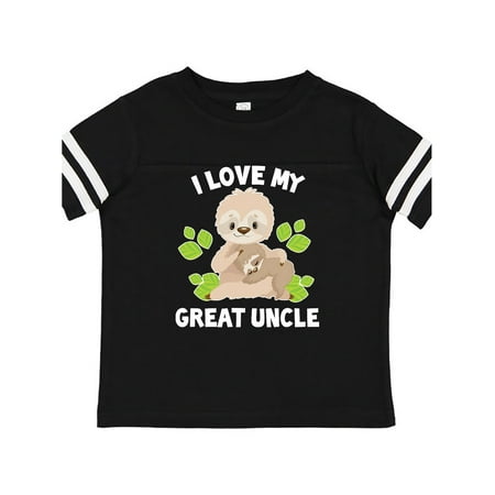 

Inktastic Cute Sloth I Love My Great Uncle with Green Leaves Gift Toddler Boy or Toddler Girl T-Shirt