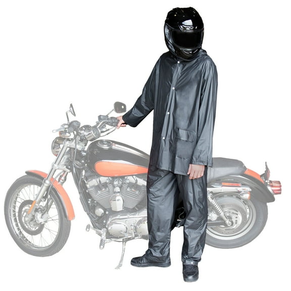 Fuel Helmets Non Riding Adult Emergency Rain Gear, Jacket and Pants Set, Black, Size XL