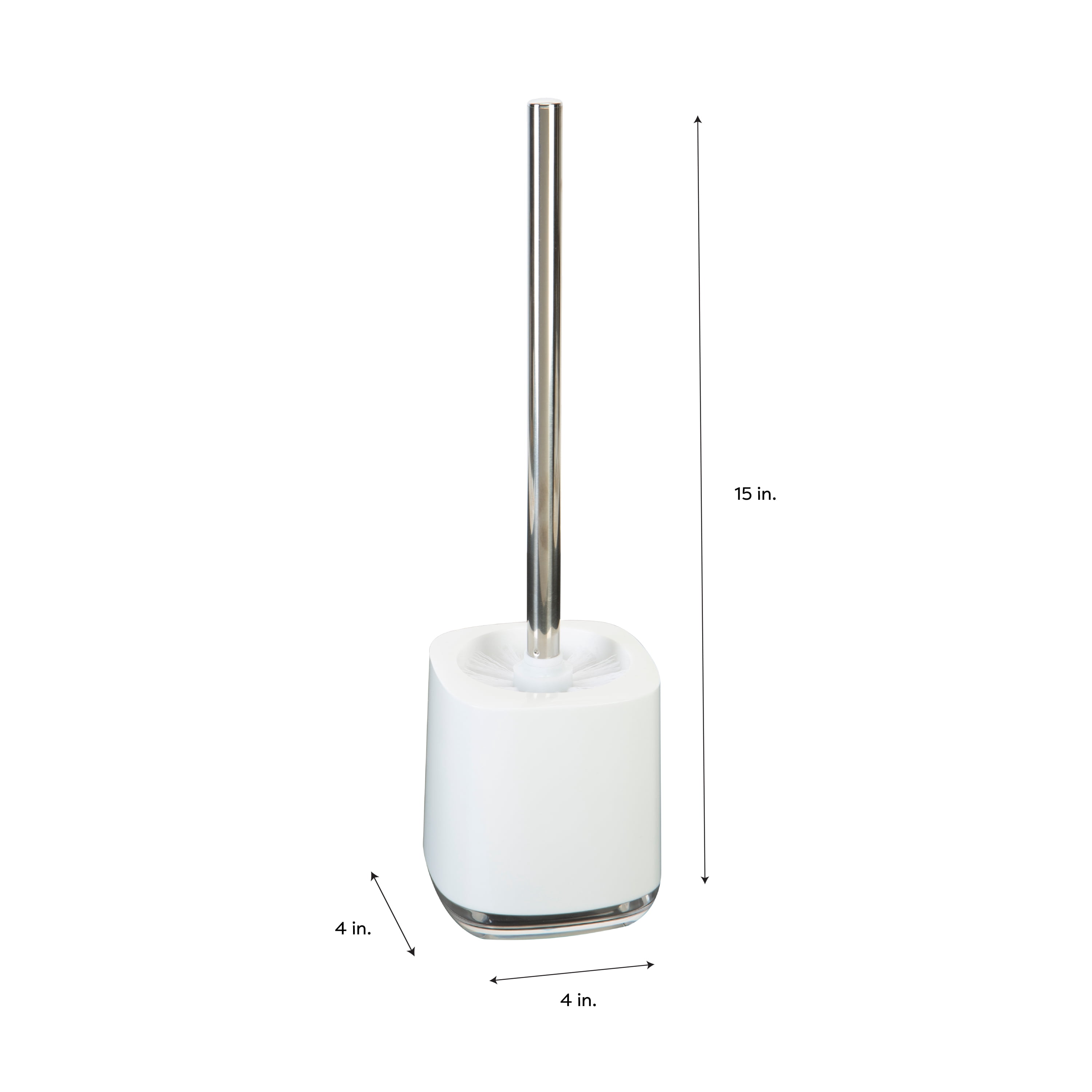 Bath Bliss Luxury Plastic Toilet Brush Holder in White