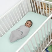 SwaddleMe by Ingenuity Original Swaddle for Baby, 100% Cotton, Improves Sleep & Calms Startle Reflex, 0-3 Months, 1.0 TOG, 2-Pack - Tropical Dino
