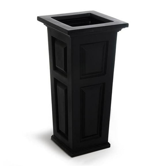Lawnitatior 32” x 15.5” x 15.5” Black High-Grade Polyethylene Nantucket Tall Planter