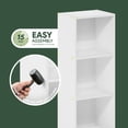 thumbnail image 3 of Furinno PASIR Book Shelf, 3-Tier Bookshelf, Tool Free Assembly Bookcase with Open Shelves, 9 x 12 x 32, Floor Standing, for Living Room, Bedroom, Home Office, Plain White, 3 of 5
