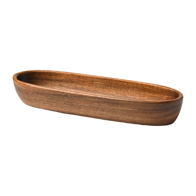 Bandeja de madera para servir, plato de frutos secos, plato para aperitivos y ensaladas, bandeja japonesa para servir 30 centimetros