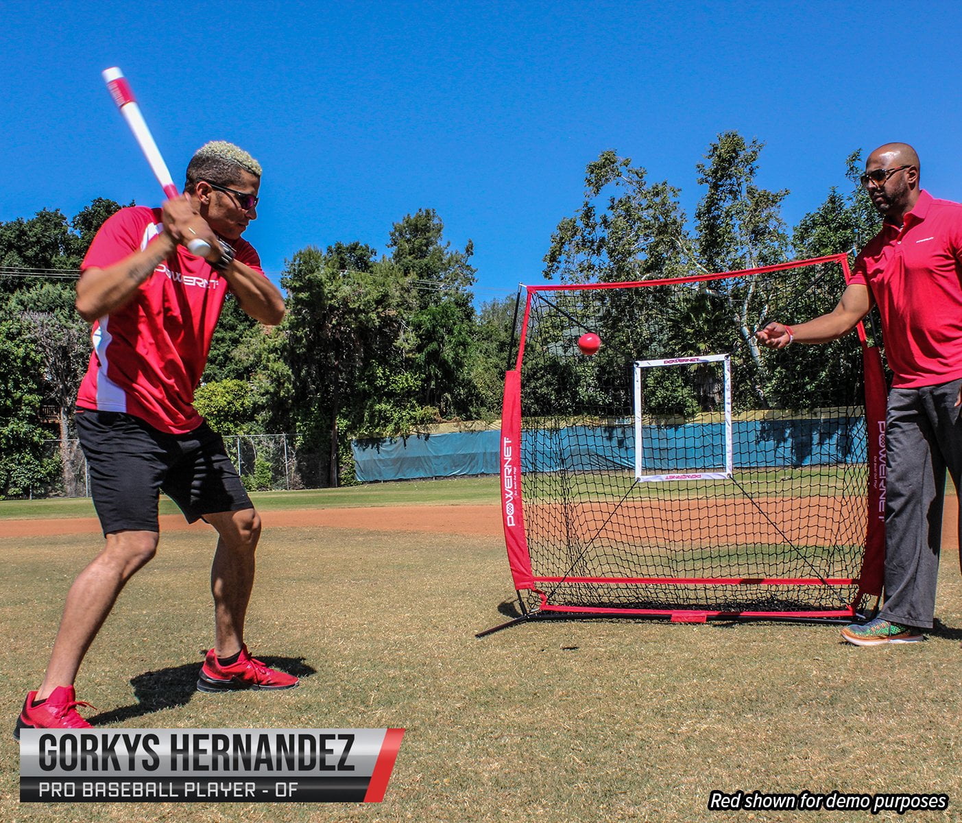 PowerNet Baseball Net Bundle, 5x5 Hitting & Pitching Net, Portable Softball Baseball Training Equipment, Weighted Baseball & Carry Bag