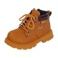 thumbnail image 2 of BRGZLK Kids Lace Up Ankle Boots 2026 Autumn Winter Round Toe No-Slip Comfort Casual Warm Snow Booties with Side Zipper Toddler Boys Girls Shoes for Outdoor Brown 3-3.5 Years, 2 of 8