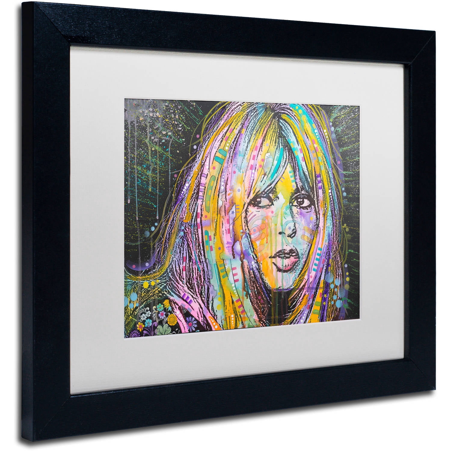 Trademark Fine Art "Bardot1" Canvas Art by Dean Russo, White Matte, Black Frame
