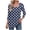 Navy, variant on Women Casual Tops Blouse Polka Dot Square Neck 3/4 Sleeve Curved Hem Loose Comfy Basic Printed Top, Navy S